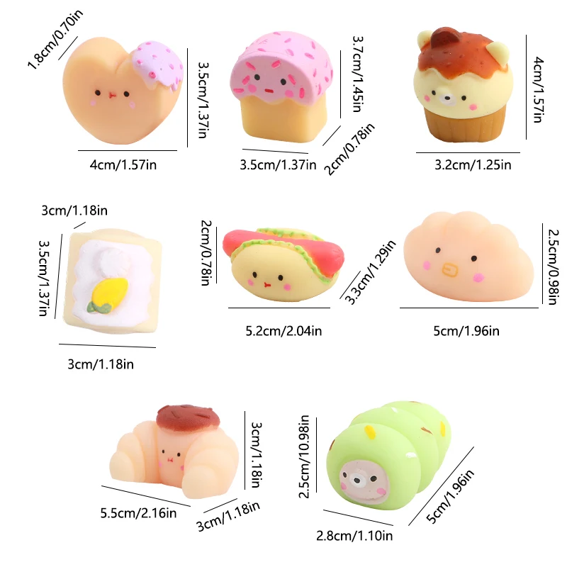 かわいい食べ物モチフィジェットスクイーズ卸売スクイーズベーキング