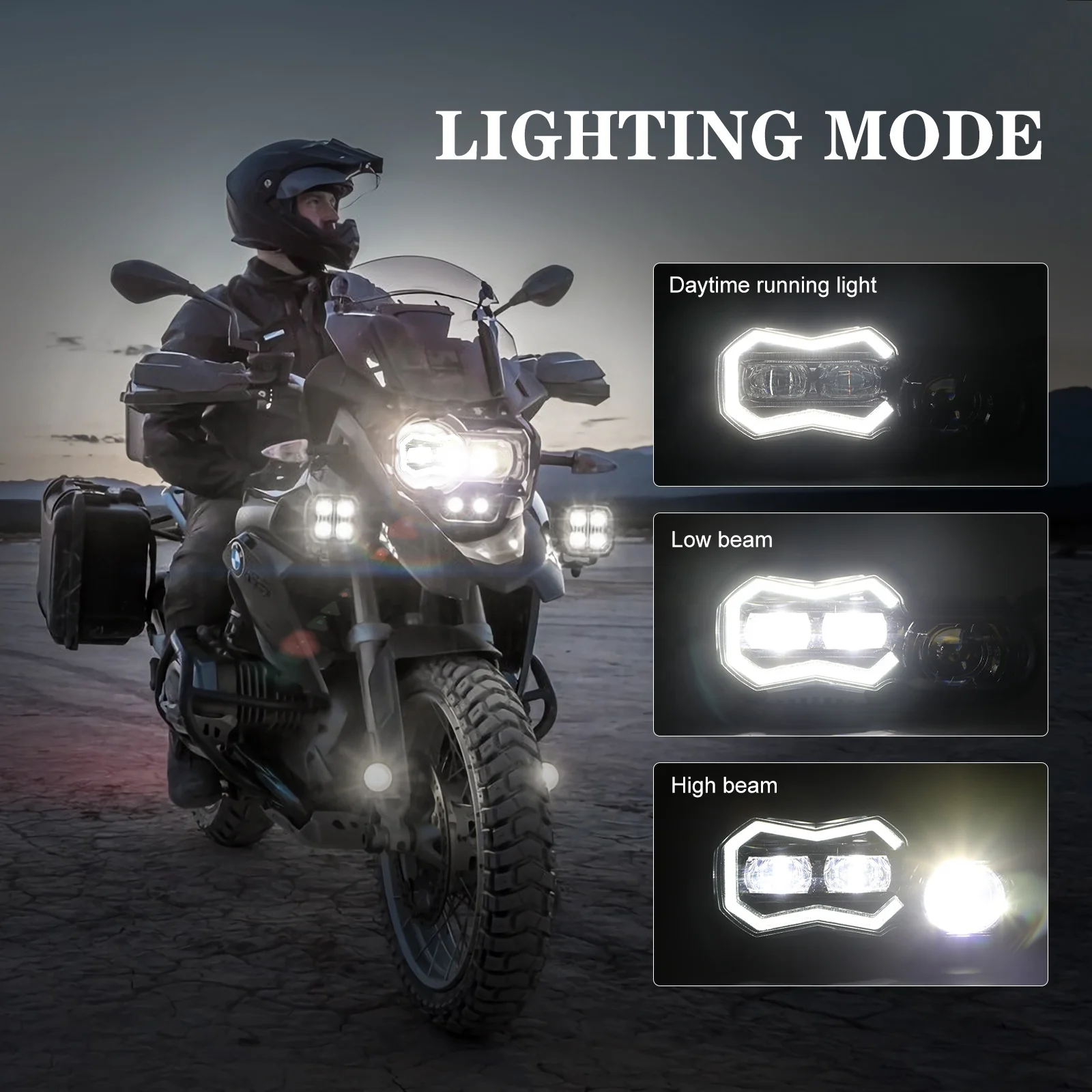 LEDヘッドライト  F800GS LED Headlight DRLs with Hi-low beam fit BMW F800GS 800GS F800 GS