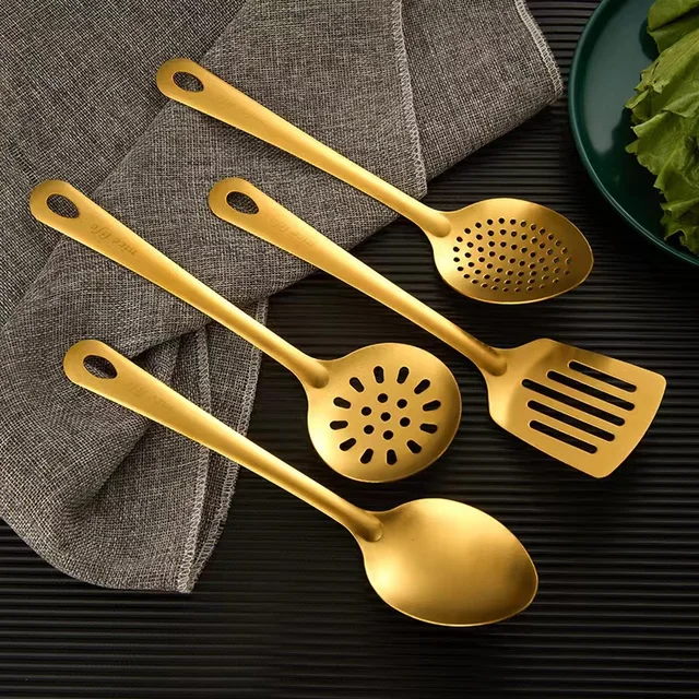 Stainless Steel Kitchen Cooking Utensils Ladle  Spoon Soup Ladle  Cutlery Set Small Spatula All Clad Spatula Set