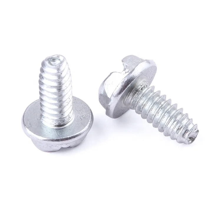 Factory price fastener galvanized slotted outer hexagonal flange self-tapping screws