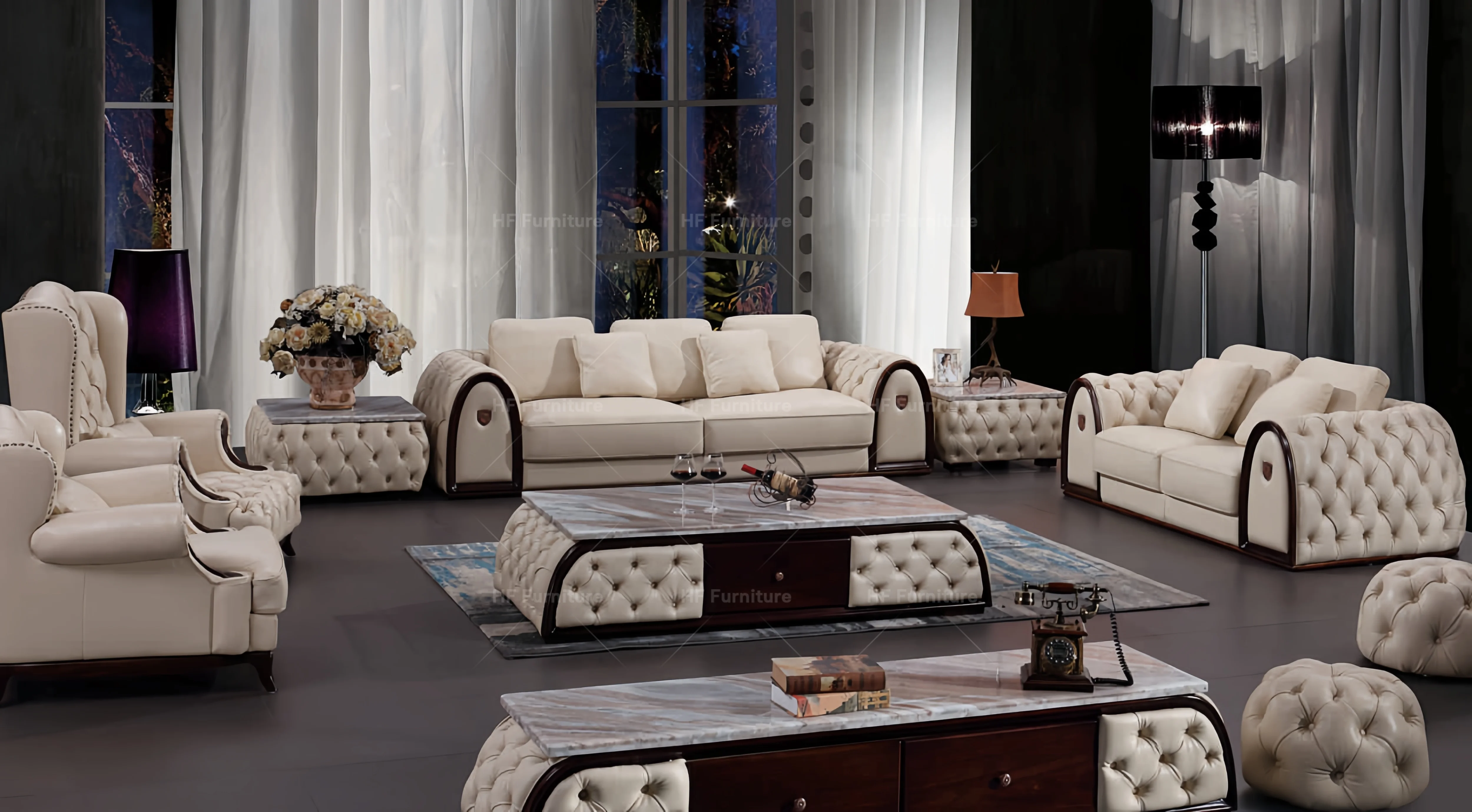 Italian Modern Living Room Sofa Set Single Sofa Furniture Luxury