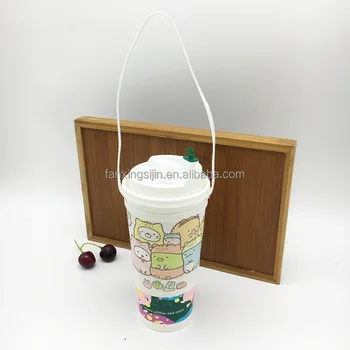 Promotional Gift Custom Boba Carrier Bubble tea Holder Cup Holder Handle Drink Cup Carrier Holder