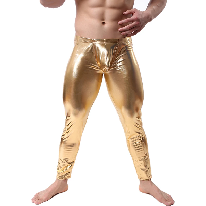 Solid Pajamas Sexy Leather Leggings for Men - Men's Sexy Leather Pants