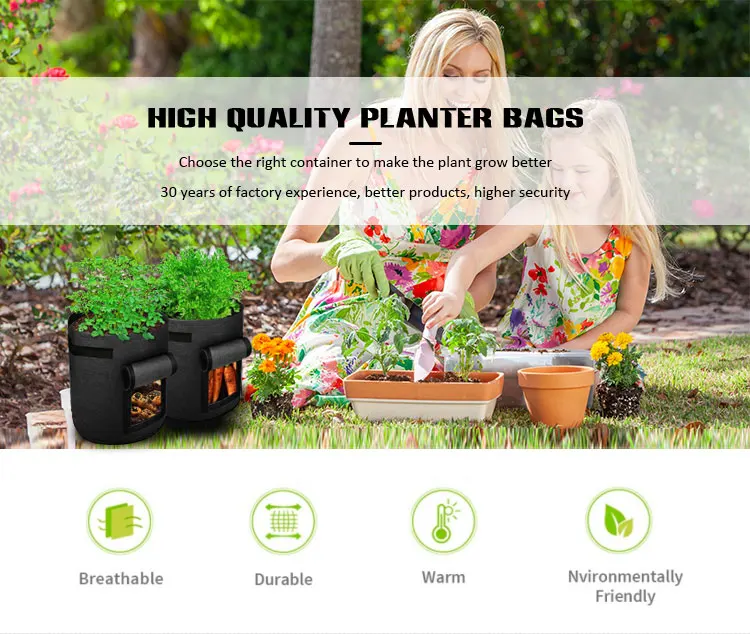 1/3/5/10/25/100 Gallons Or Customize Size Felt Fabric Pot Plant Grow