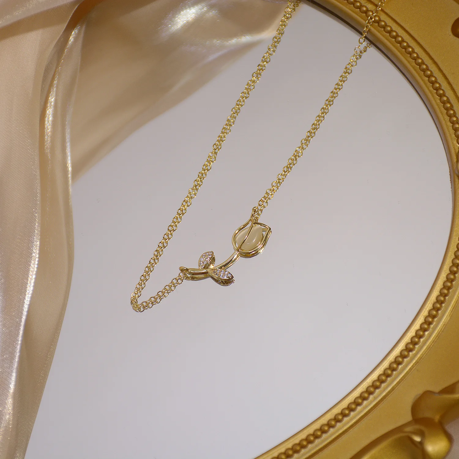 14k Real Gold Rose Flower Pendant 