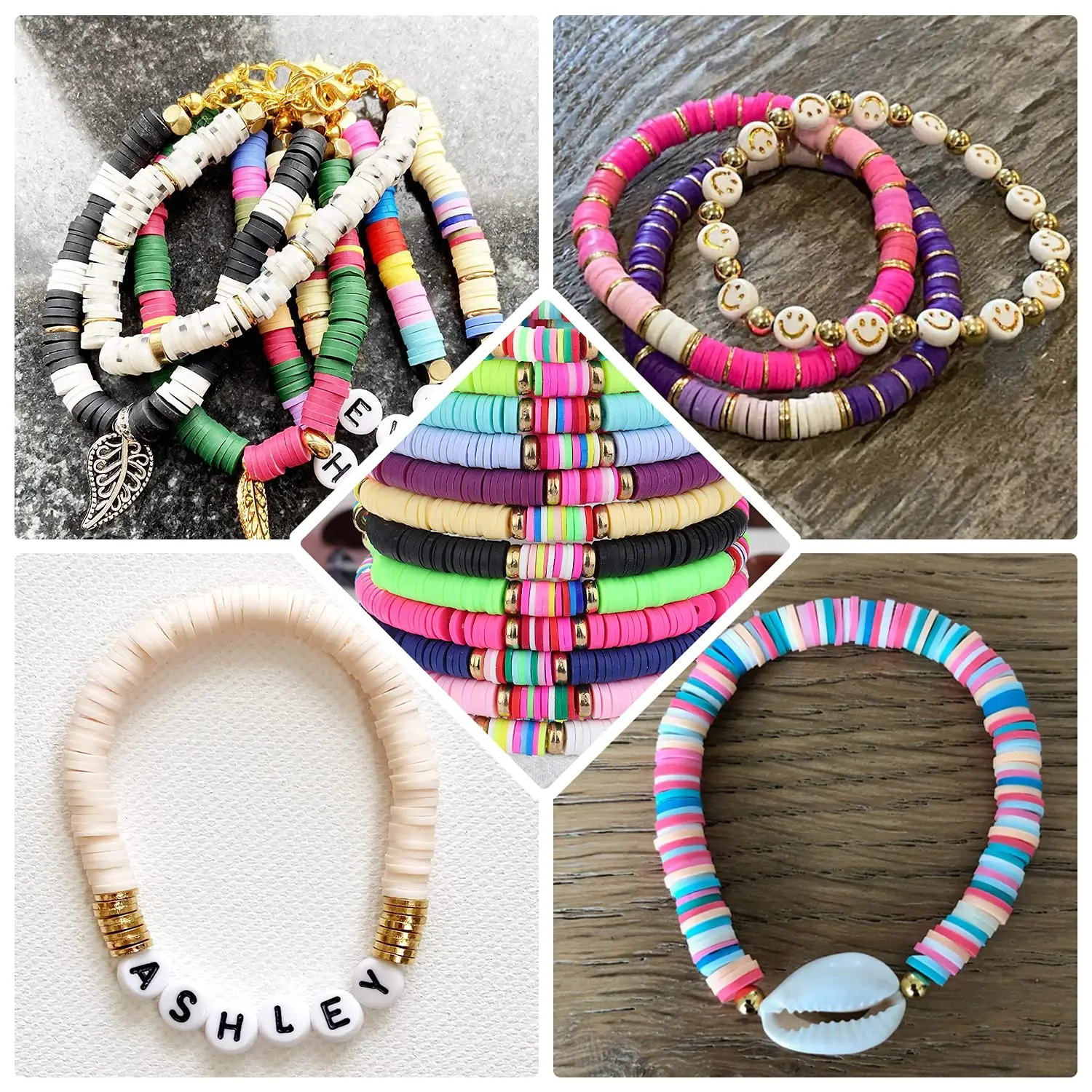 12600pcs 84 Colors Clay Beads Kit For Bracelet Making Heishi Beads Flat