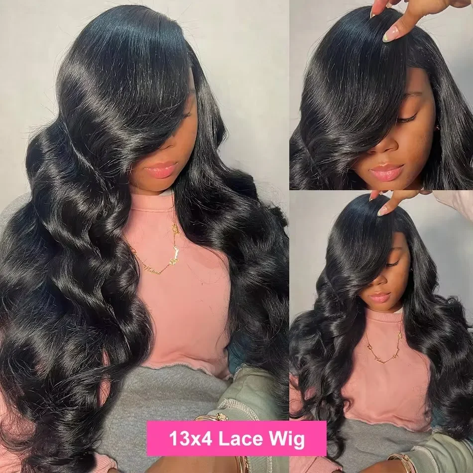 Nachtclub Body Wave Transparent Lace Frontal Echthaarperücke 250 Dichte 30 Zoll Wasserwelle Lace Front Perücken für Frauen_voghion.com