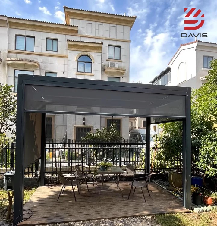 Aluminum Pergola with Adjustable Roof for Outdoor and Garden, Waterproof and Weather Resistant Providing Ideal Shade and Comfort