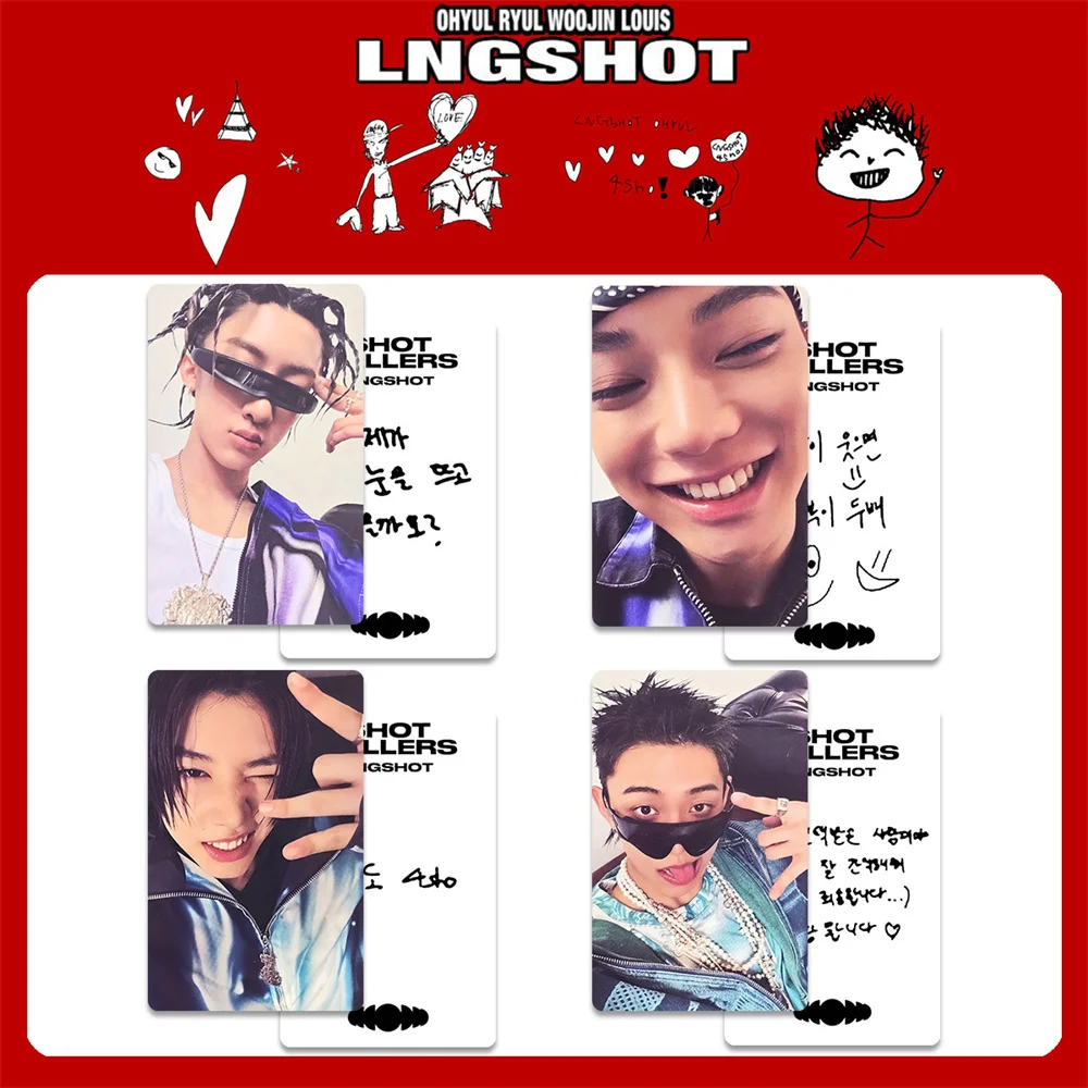 4Pcs LNGSHOT 1st Album SHOT CALLERS K4 Special Card POP-UP Store