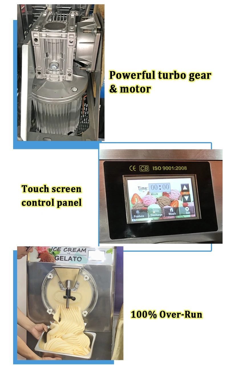 Maquina De Helados New 50hz 134kgs Weight Ce Approved Gelato Hard Ice