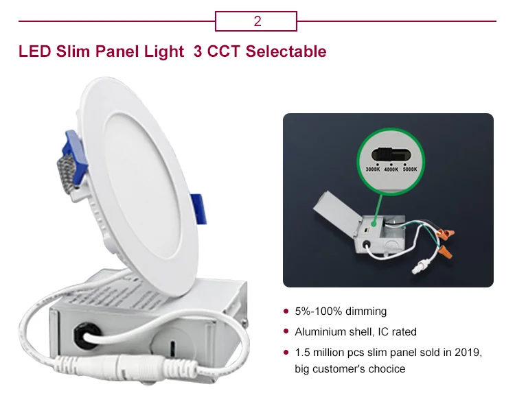 Indoor Commercial grade quality Slim LED Light Round Panel Light Die Cast Led Therapy Panel Light
