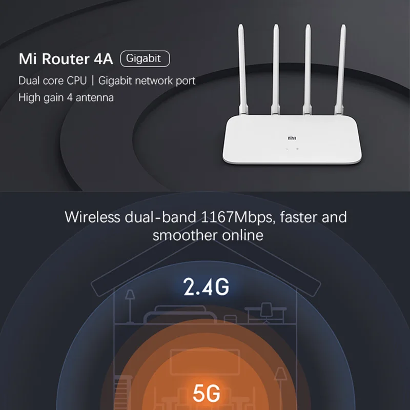Mi Router 4A Giga Version Global Version for Xiaomi Mi WiFi Router 4A  Gigabit Edition Antennas Dual Band 1167Mbps