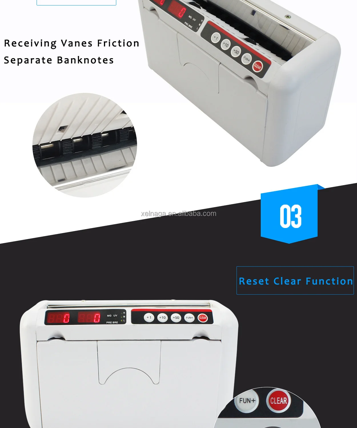 K-1000 Handy Portable LED Money Counting Machine Mini Home Shop Use ...