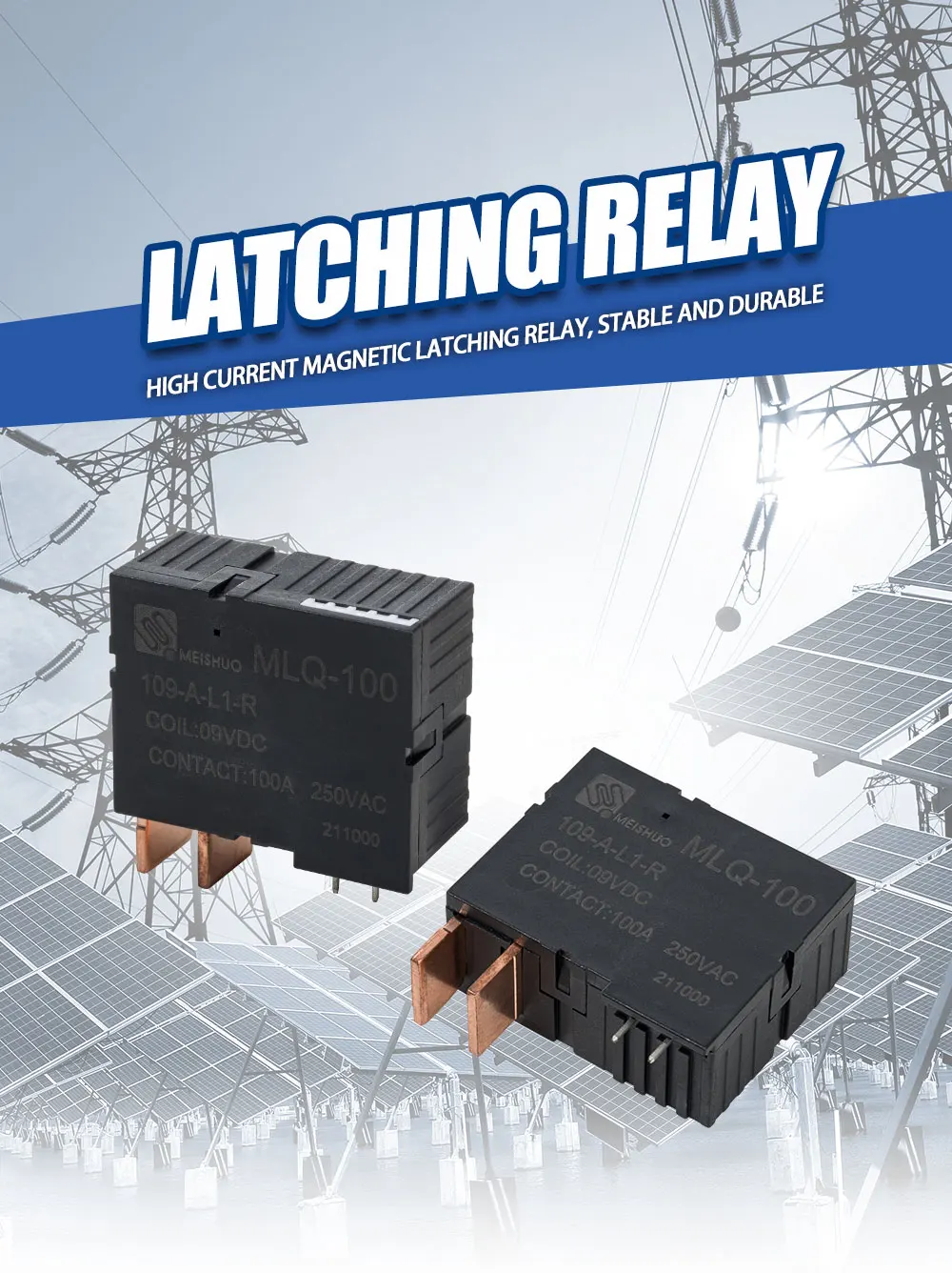 Meishuo MLQ-100 Miniature Bistable Magnetic Latching Relay 109-A-L1-R QC 100A with 96 Resistance Coil Normally Closed PCB Mo