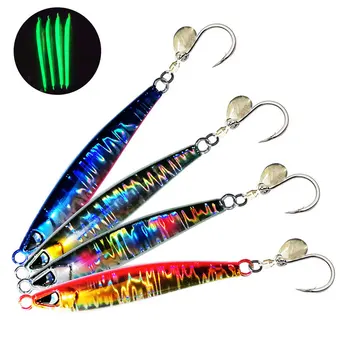 Shore Casting Iron Plate Fast-Sinking Night-Glow Lead Lure 60g/80g/100g for Spanish Mackerel Grouper Cod Cutlassfish-Sea Fishing – Lure – view 2