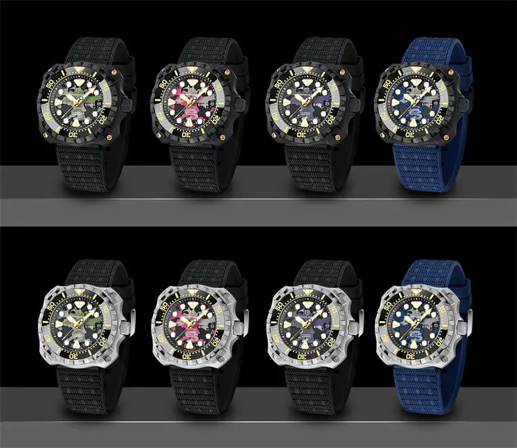 Часы Pagani design 009 мужские с механизмом, модные эксклюзивные водонепроницаемые автоматические наручные, с резиновым ремешком, с отображением даты