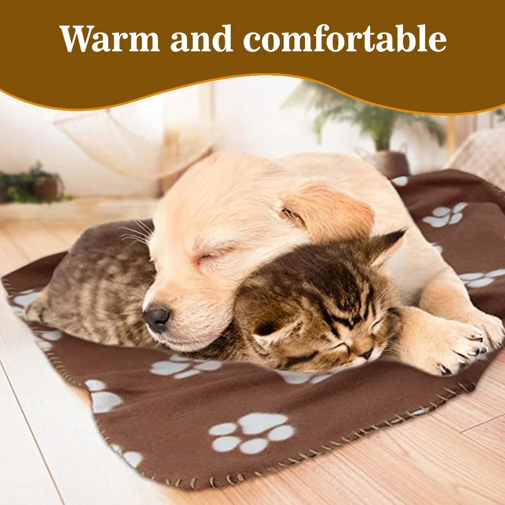 Waterproof Double Sided Fleece Blanket Warm Soft Paw Prints 100% Polye - product detail 7