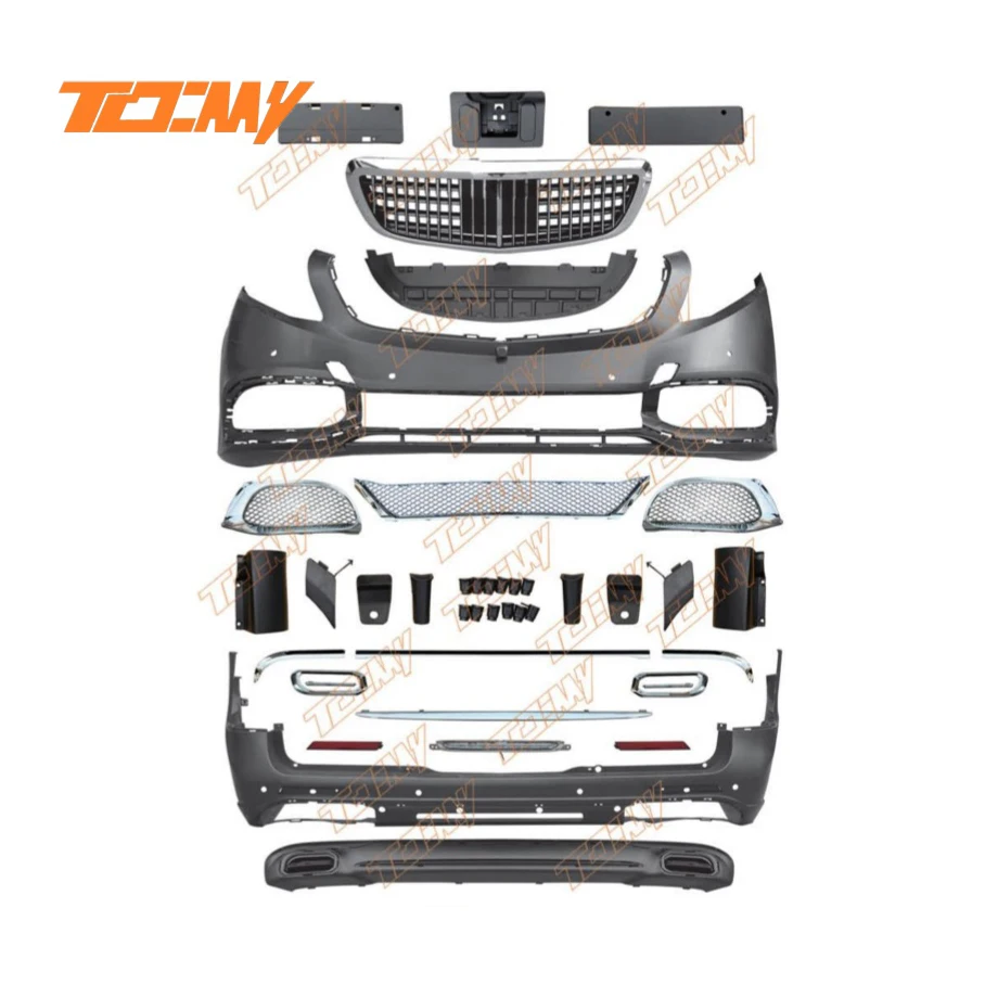 TDCMY Car Body Kit PP+Bright Bar ABS for 2016 Mercedes Benz Vito Car Bumper