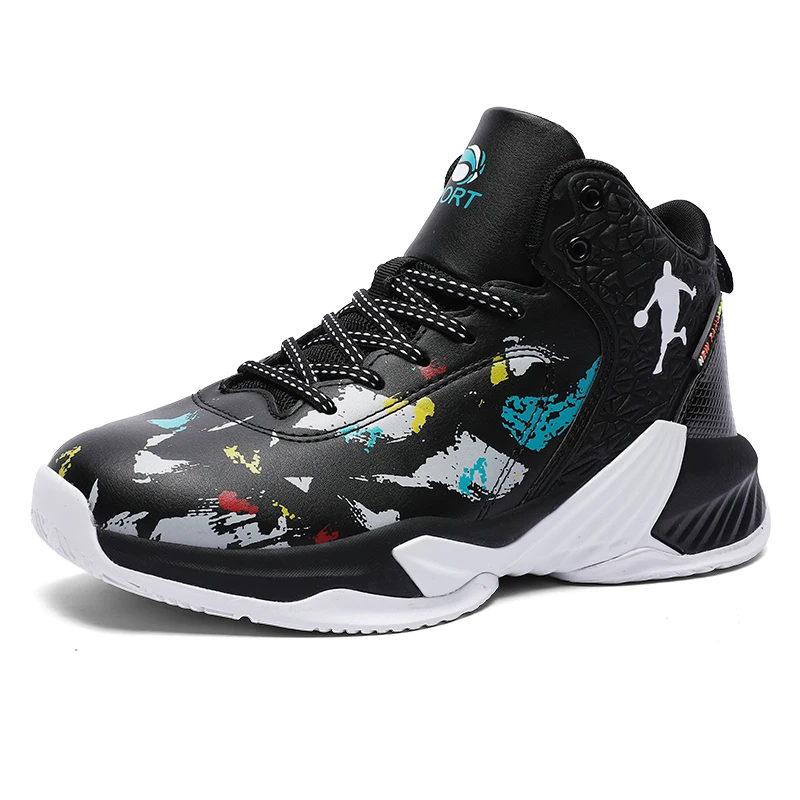 Весна и осень, новые баскетбольные обувные кроссовки мужская обувь с высоким берцем; Не скользящие износостойкие все-матч прилив