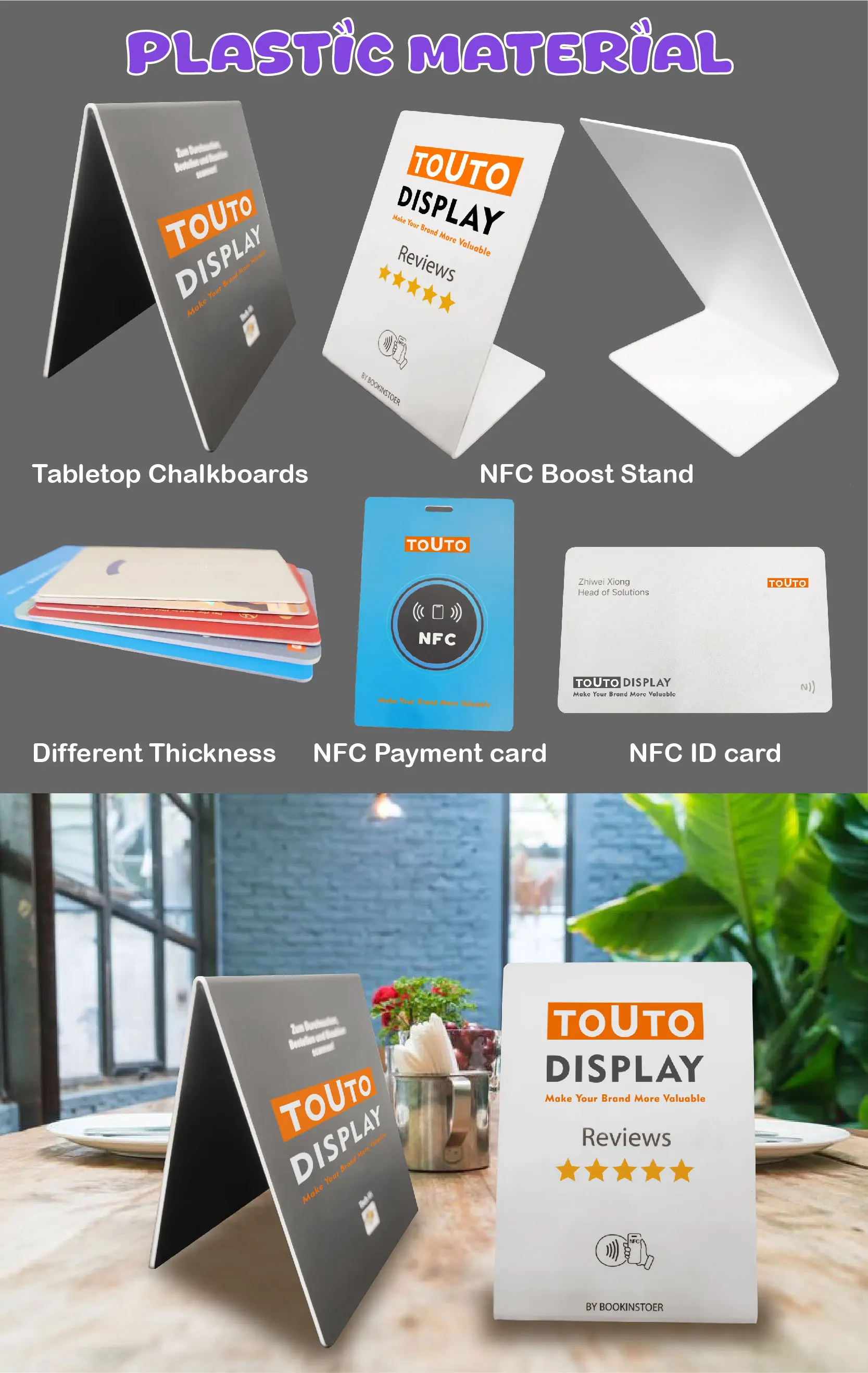 Custom QR Code Acrylic ABS Display - Restaurant Table Signs