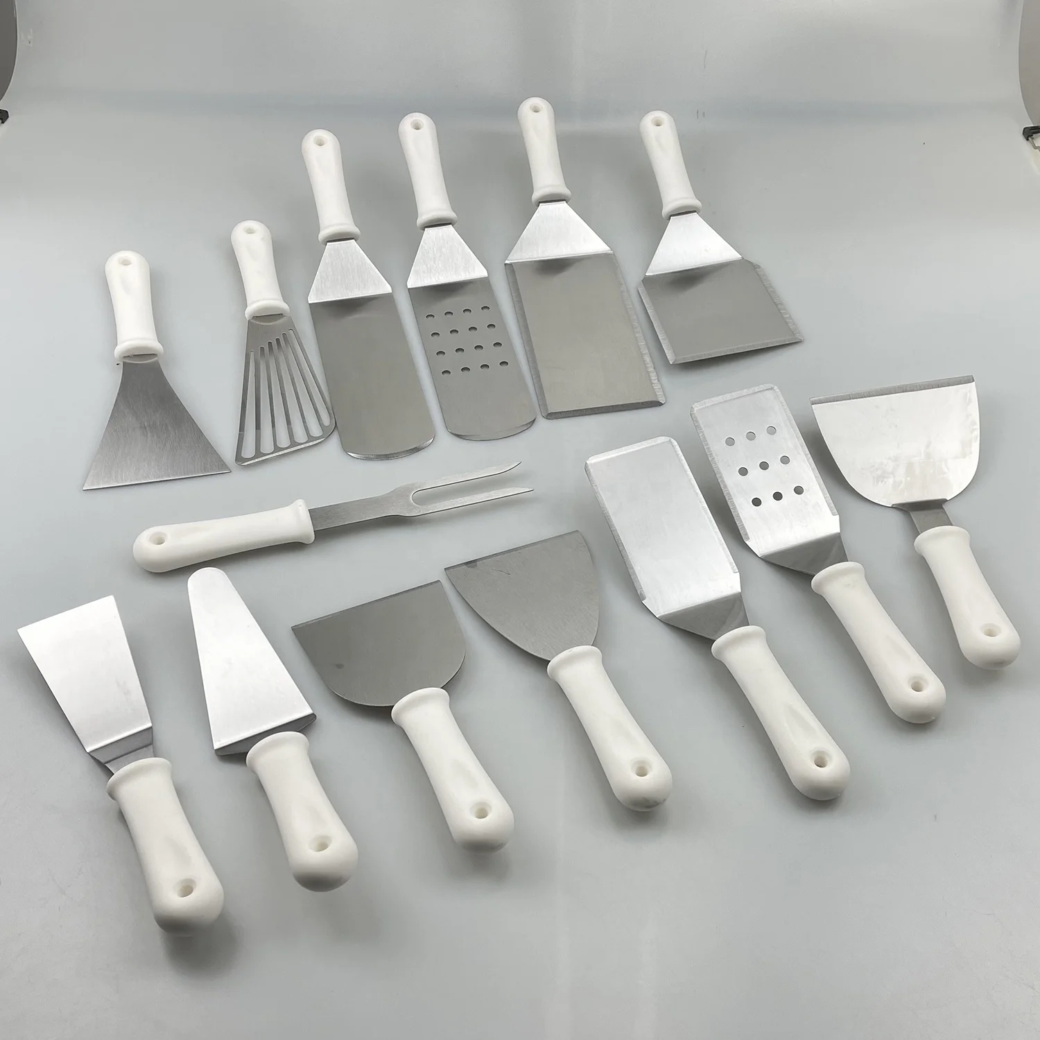 Stainless Steel Metal Griddle Spatula Set Flat Metal Spatula Griddle  Accessories Kit