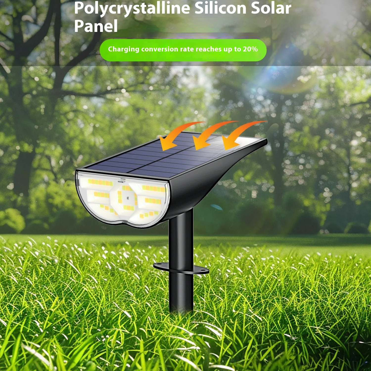 Solar Lawn Lights Long Lifetime Darkness Auto Bright Ground Plug-in Led Projector Outdoor Garden Lights
