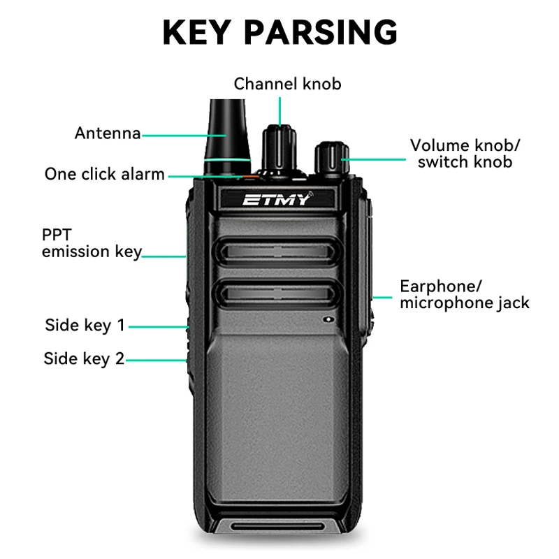 Dmr AES256 Encrypted VHF UHF Digital Walkie Talkie Radios IP68 Two Way Radio Communicator Long Range ETMY ET-D50