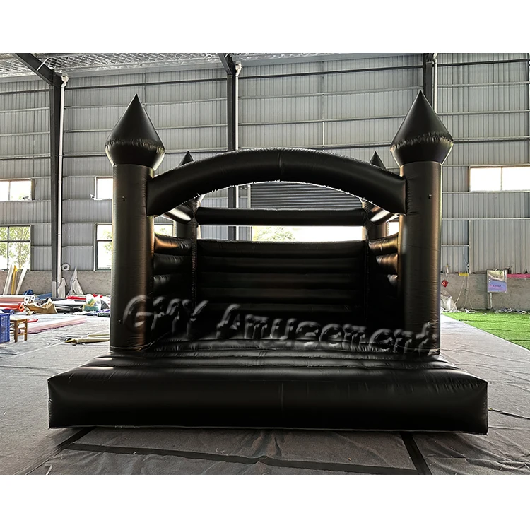 New popular black modern bounce house inflatable bouncer 13x13 bouncy castle with air blower