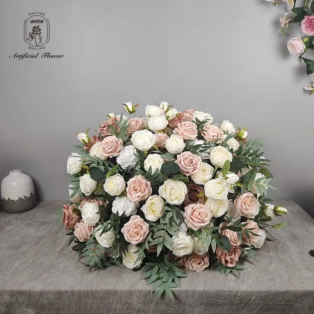 DKB Factory New White Pink Silk Rose Flower Balls for Wedding Birthday Table Centerpiece Party Decor