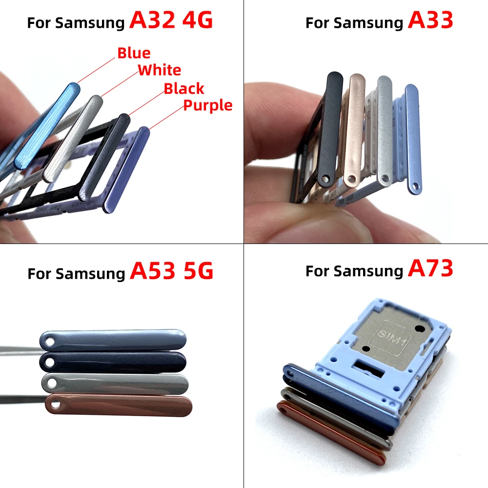 JIARUILA SIM Card Tray Slot Holder Adapter Accessories for Samsung A32 4G  A33 A53 5G A73 Repair Parts Replacement Flex Cable