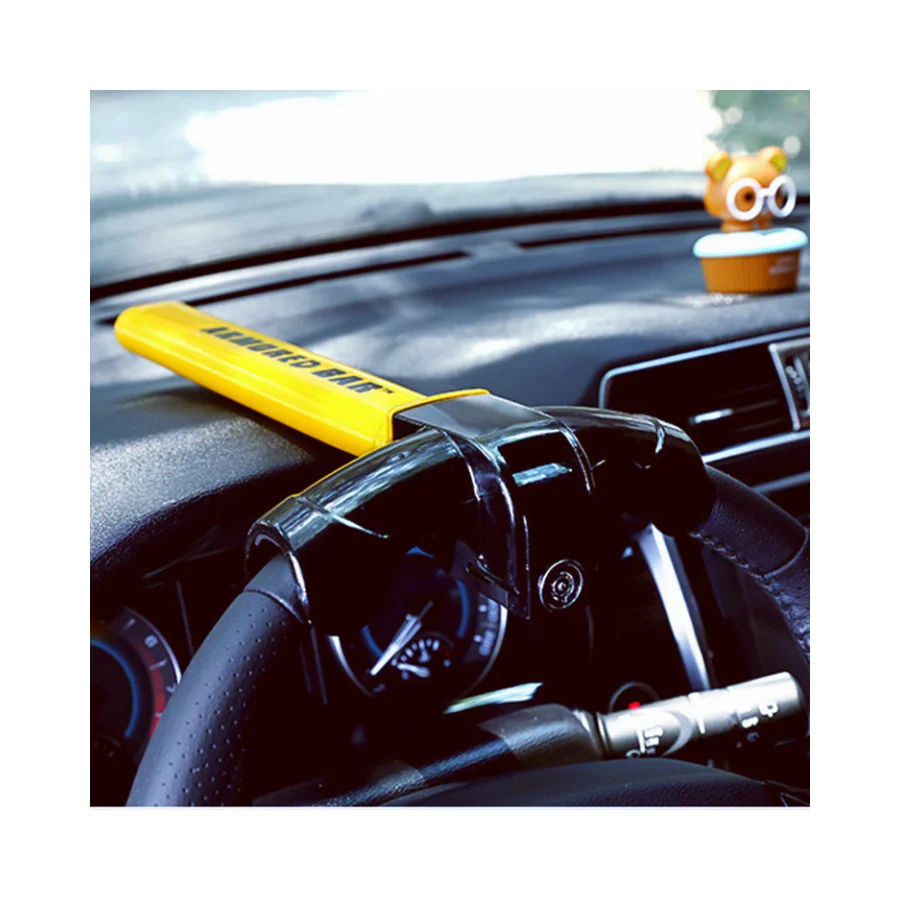 JOYCOURT Car Steering Wheel Lock - Retractable Anti-Theft Device With 3 Keys & Emergency Safety Hammer