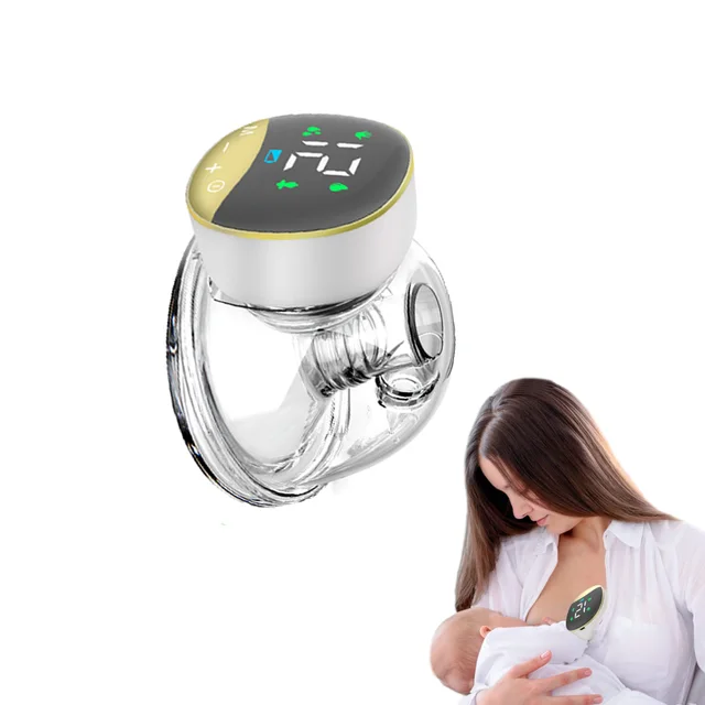 LED Display Wearable Breast Pumps for Breastfeeding Baby Milk Auto Suck  Low Noise Painless Hands Free Breast Pump
