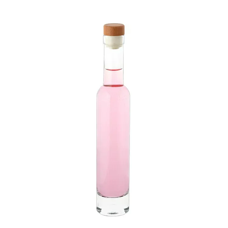 Free Sample Small 200ml 10cl 20cl 50cl 75cl Empty Spirit Liquor Clear Glass Wine Bottles for Alcohol Drinks With Cork Stopper