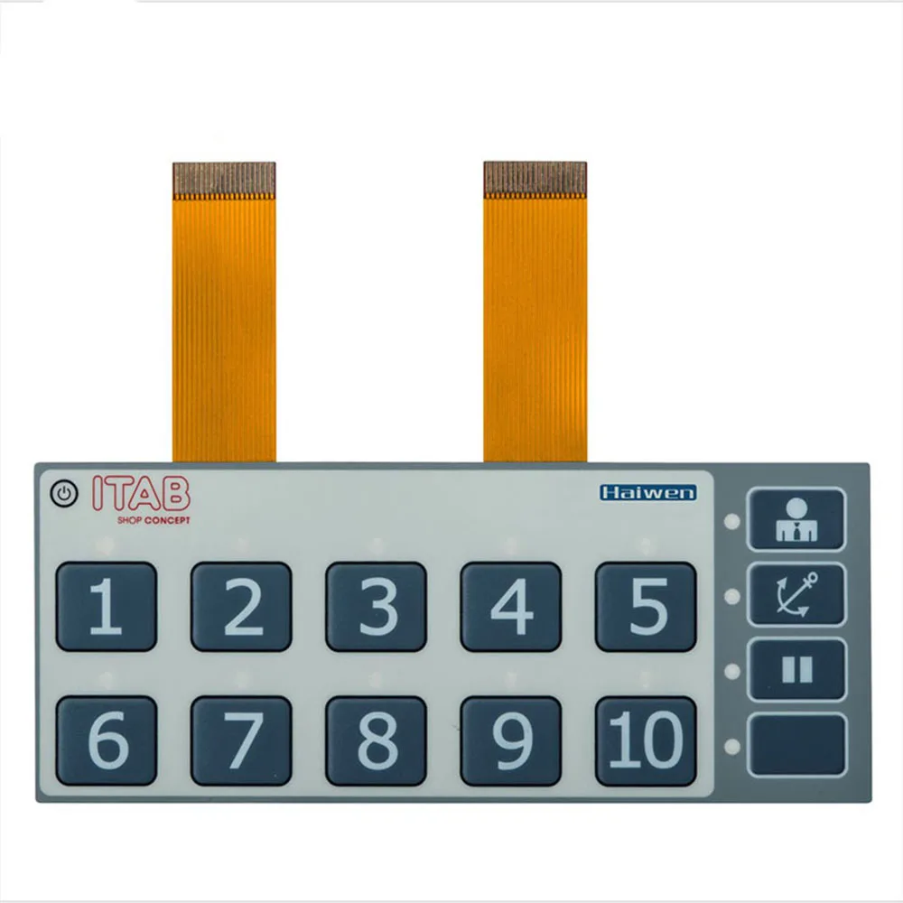 Custom waterproof FPC membrane keypad with LED light from Shenzhen factory