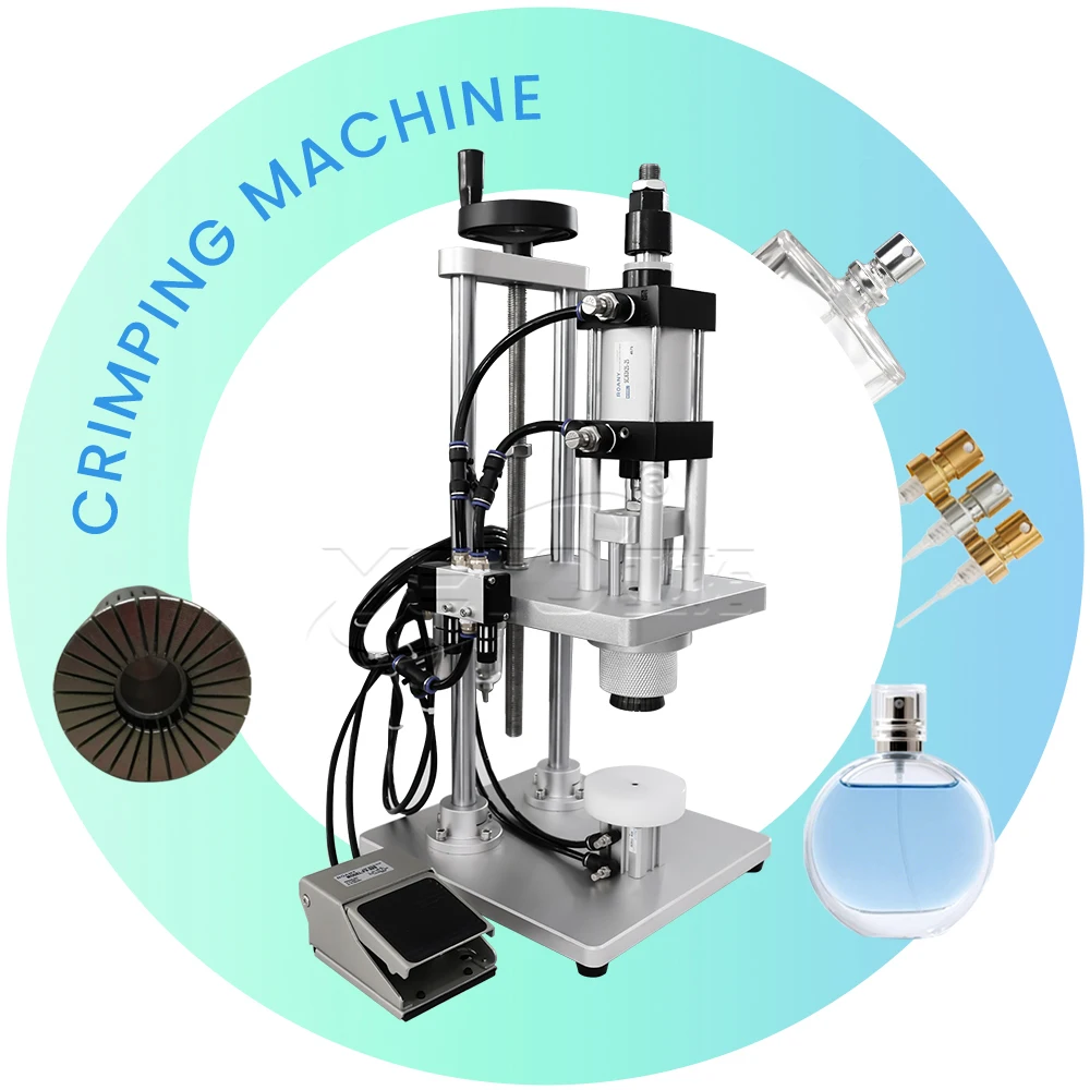 Semi Automatic Desk Type Sealer Closing Pump for Capping Small Sprayer Vial Glass Perfume Bottle Crimping Machine