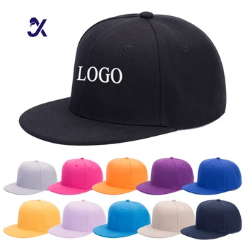 JX Wholesale Custom Embroidery Patch Logo 5 Panel Hip Hop Hat High Quality Cotton Gorras Flat Brim Rope Outdoor Snapback Cap