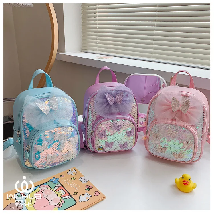 Sac à dos de voyage en cuir PU à paillettes brillantes pour