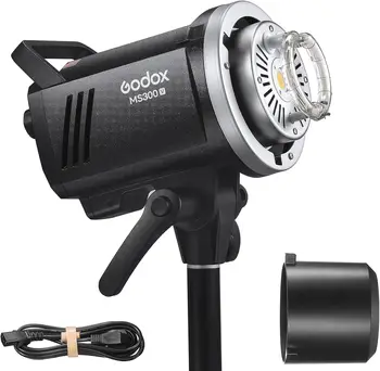 Godox-MS300V MS300-V 300W 2.4G Built-in Wireless Receiver Lightweight Compact Durable Bowens Mount Flash for Photographic Studio