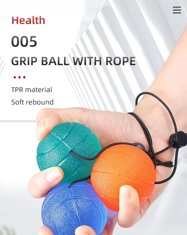 l0107 finger grip exercise elastic cord anti drop hand strength training silicone grip ball-2