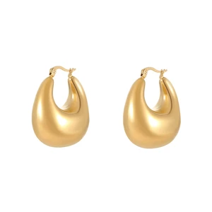 Fashion Simple Hoop Earrings Stainless Steel 18K Gold Plated Waterproof Zirconia Trendy Women's Jewelry