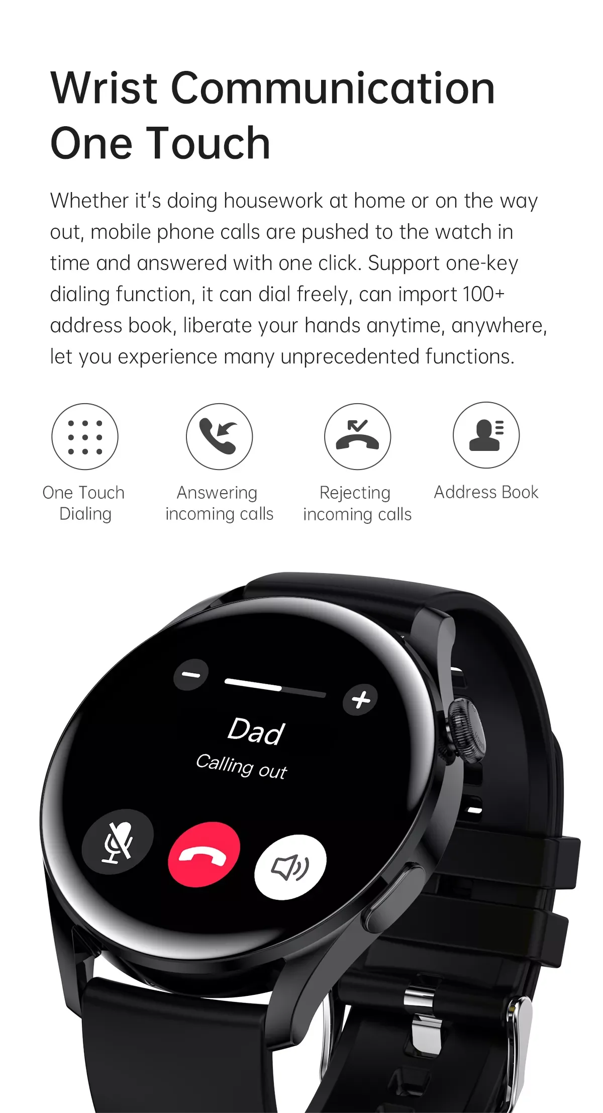 Factory Hot Selling High Quality Full Round T33S Phone Call Smart  Watch Body Temperature DIY Custom Watch Dials Music Watch