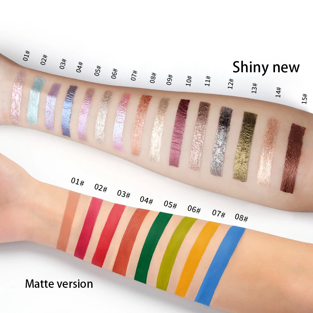 Индивидуальная оптовая продажа, 15 цветов, фирменная торговая марка, ослепительные блестящие матовые алмазные жемчужные жидкие тени для век, палитра теней для век