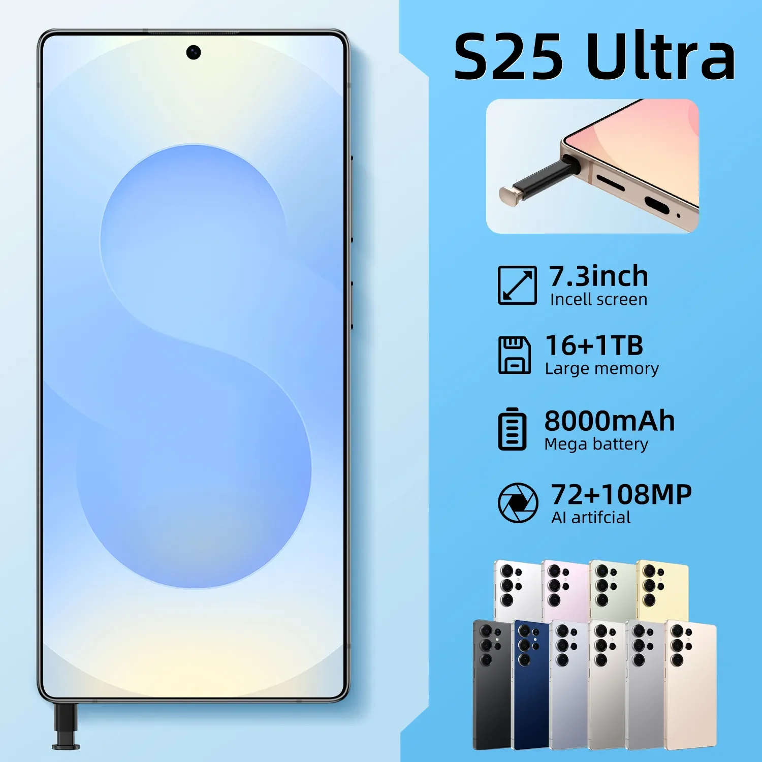 Samsung S25 Ultra - 7.3-Inch Android 15 Smartphone with 5G