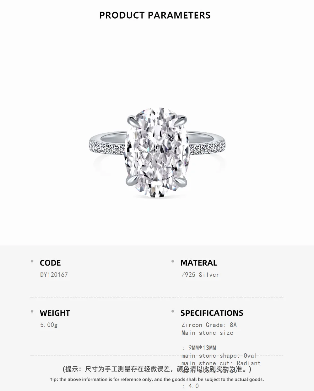 KAKODIY New Arrival Minimalist Round Large Cubic Zirconia Ring 925 Sterling Silver Engagement Wedding Promise Ring detail 1