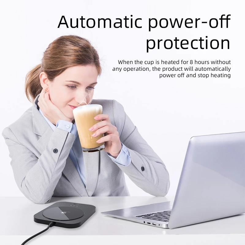 Custom Temperature Control Heating Electric Mug Coffee Heater Cup 55 Degree Ceramic Smart Mug Warmer with Thermostatic Cup Set
