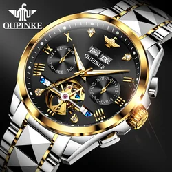 Наручные часы с турбийоном, роскошные мужские водонепроницаемые автоматические механические часы с полным календарем и логотипом OEM