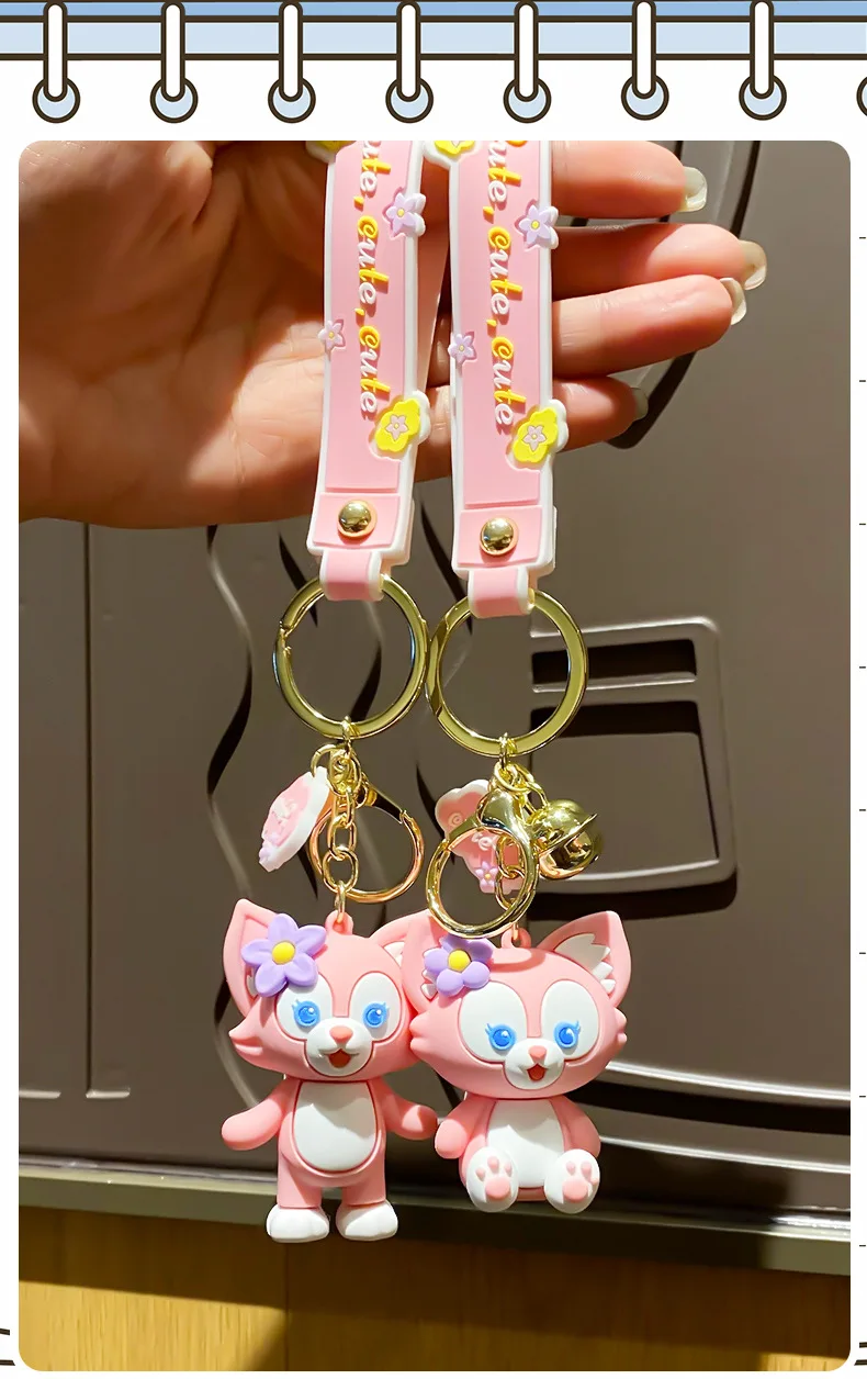 Cartoon Cute Lina Belle Car Keychain Soft Glue Pendant Pink Fox Couple Backpack Decoration Xinshu B176 Lingna Belle