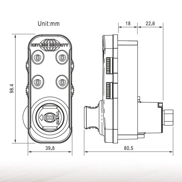 RL-9046B Barrel Lock Keyless Combination Cabinet Locker Lock with Override Key for Gym, School, Hotel Cabinet Security