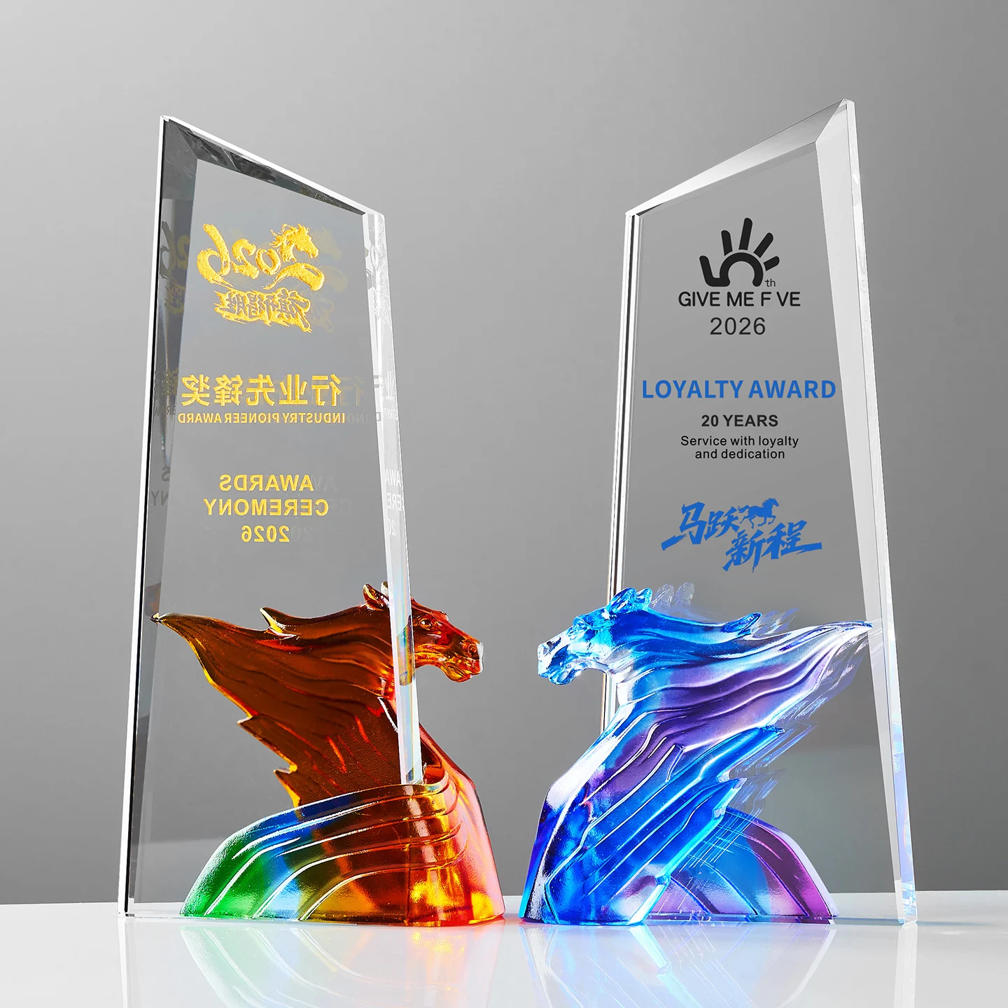 product new creative high quality decorations with horse models luxurious ornaments awards crystal trophies-11