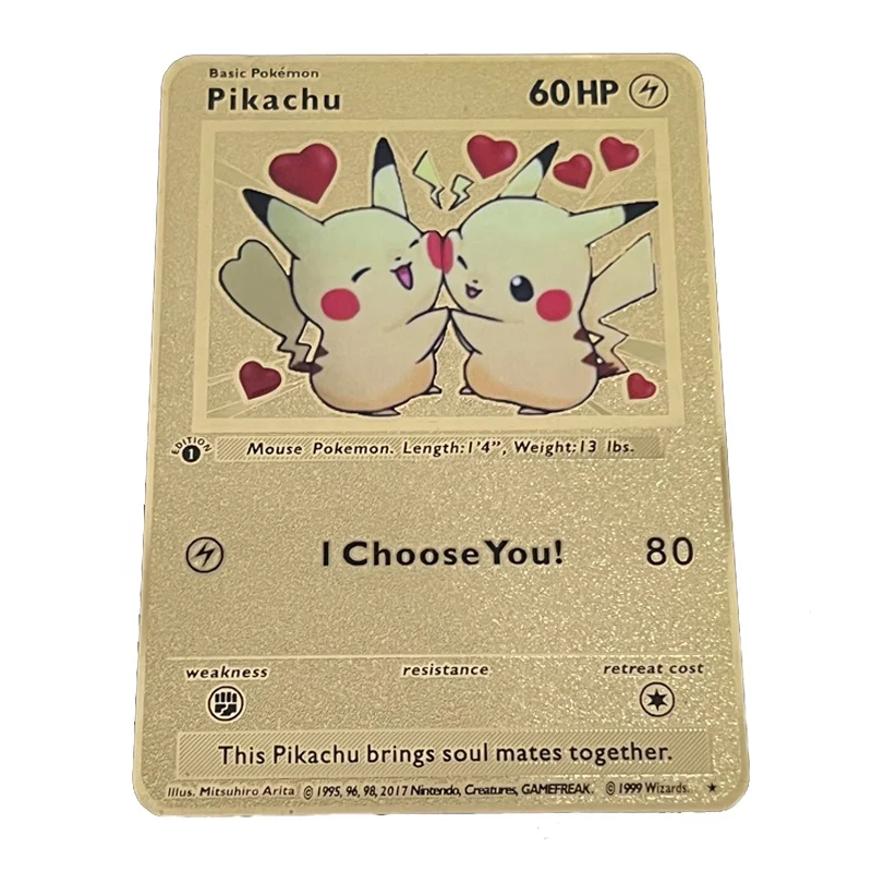 Happy Birthday Pikachu Metal Gold Pokemon Card Pokemon Birthday Metal Card  Pikachu Pokemon Cards Custom Any Styles